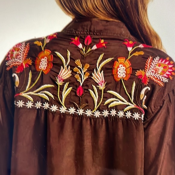 NWT JOHNNY WAS ROSALVA OVERSIZED WEEKEND WASHABLE SILK TUNIC - Picture 4 of 9